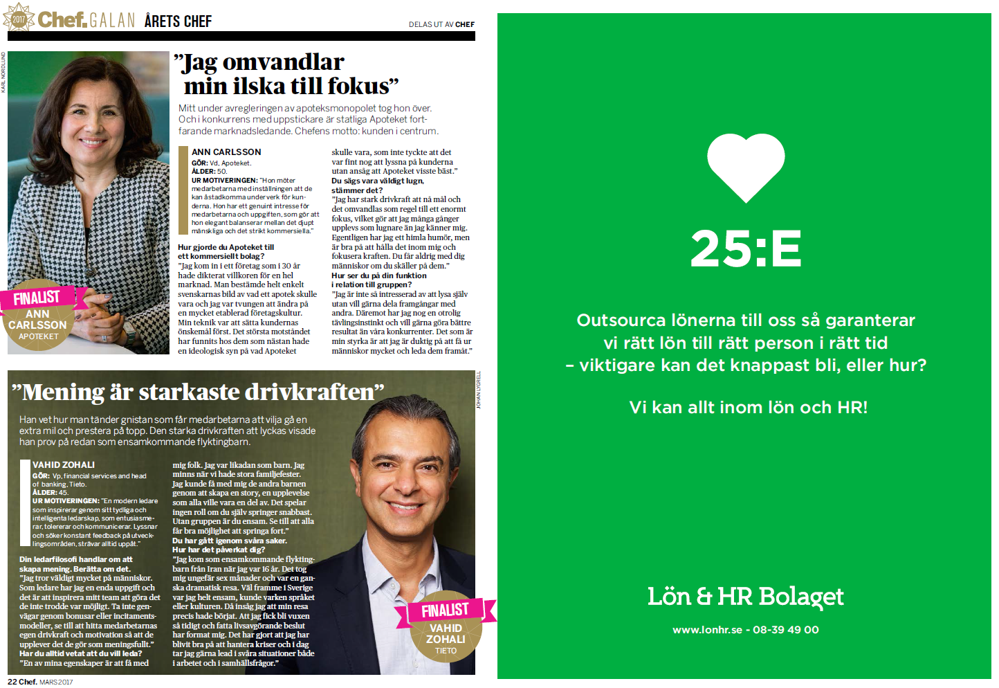 Lön & HR Bolaget i Chef, mars 2017